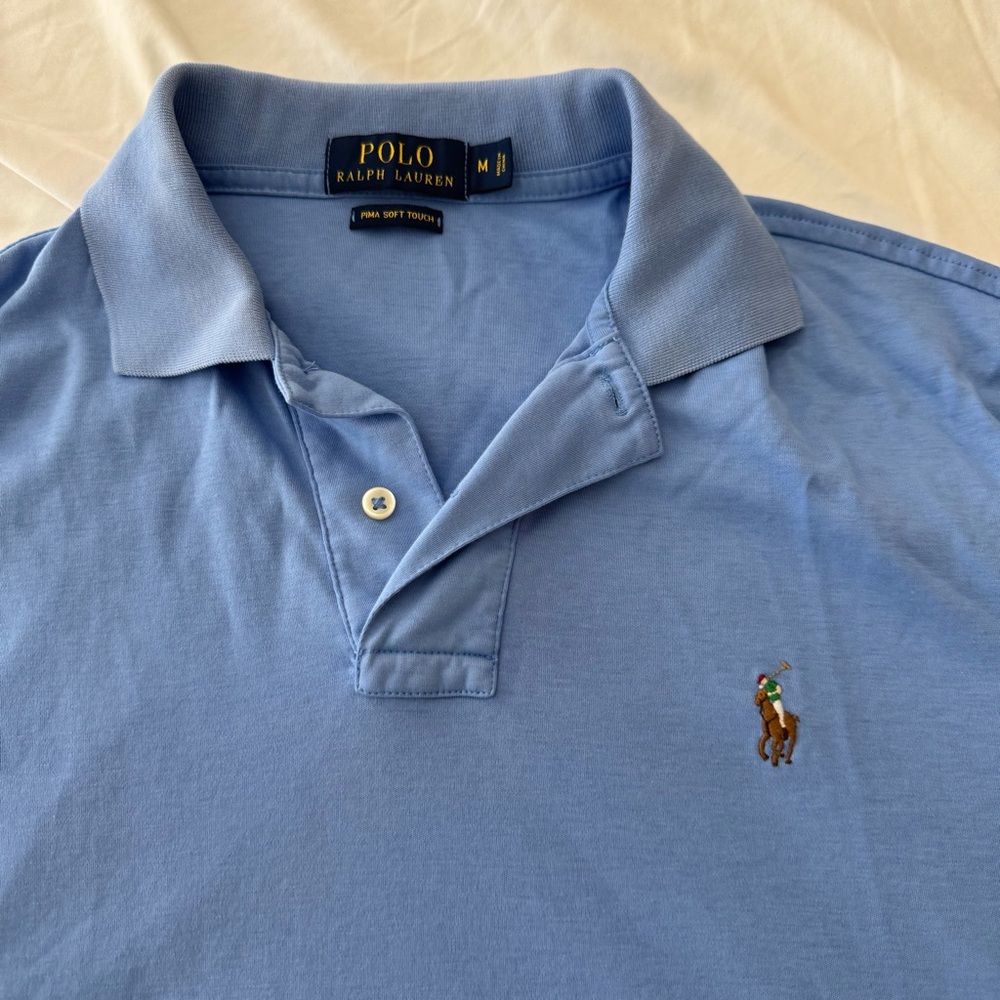 Ralph Lauren Blue Polo Shirt Classic Cotton Design